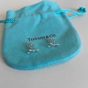 Sterling silver key earrings